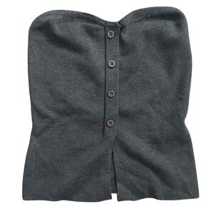 ARDENE DARK GREY BUTTON-UP OFFICE SIREN TUBE TOP SIZE SMALL